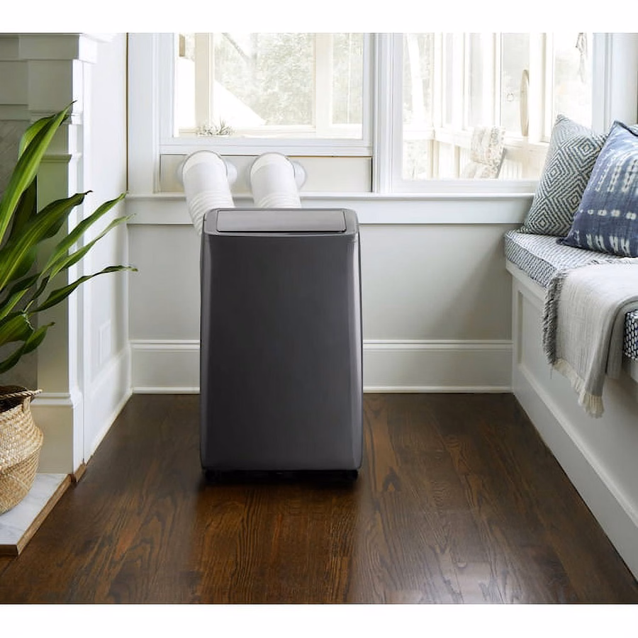 Condizionatore portatile Hisense da 10.000 BTU (15.000 BTU ASHRAE) con doppio tubo, pompa di calore e Wi-Fi, colore grigio (ricondizionato)