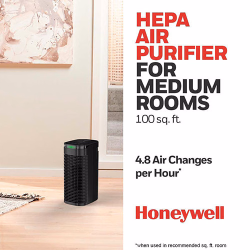 Purificatore d'aria compatto a torre HEPA Honeywell Allergen Plus - Nero, HPA080B
