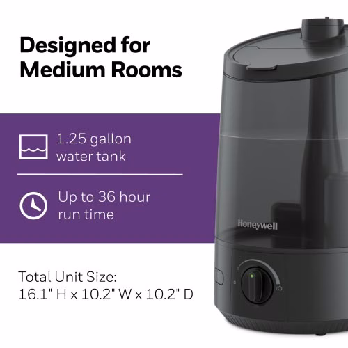 Umidificatore a ultrasuoni a nebulizzazione fredda con riempimento dall'alto Honeywell, modello HUL585B