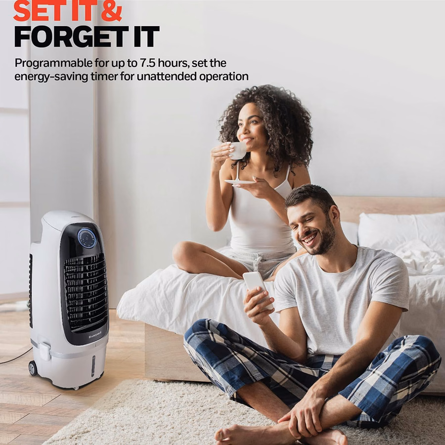 Raffrescatore evaporativo localizzato Honeywell CS10PE con serbatoio rimovibile, 459 CFM per piccoli spazi - Bianco
