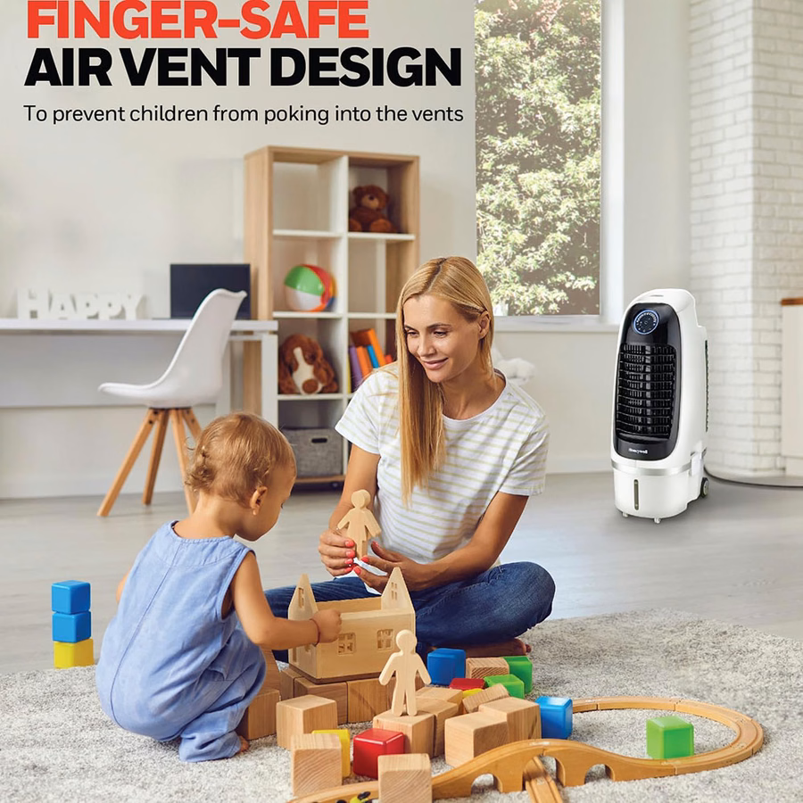 Raffrescatore evaporativo localizzato Honeywell CS10PE con serbatoio rimovibile, 459 CFM per piccoli spazi - Bianco