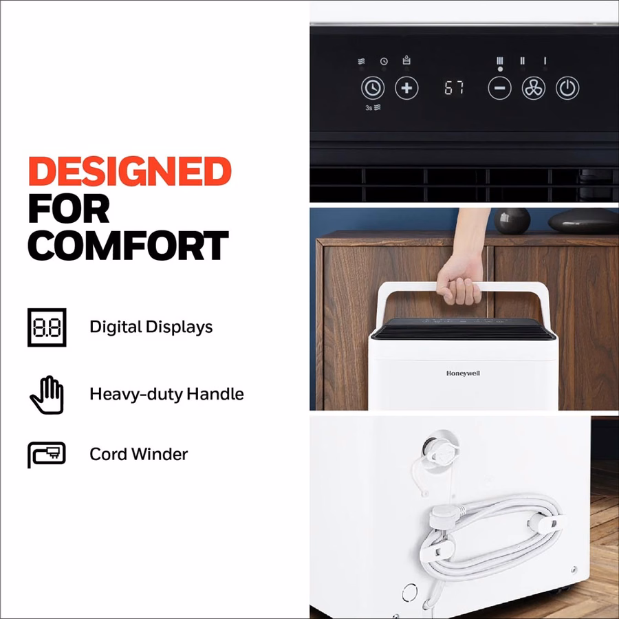 Deumidificatore portatile Honeywell TPFIT50WK da 50 pinte con certificazione Energy Star.