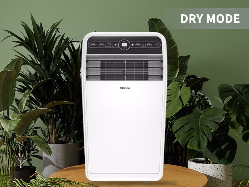 Condizionatore d'aria portatile Shinco da 10.000 BTU con funzione riscaldante, adatto per ambienti fino a 37 metri quadrati, unità combinata aria condizionata/riscaldamento per finestre, unità portatile con deumidificatore e ventilatore, raffredda e riscalda, telecomando e kit per finestre.